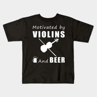 Strings & Suds: Uniting Melodies and Refreshing Brews! Kids T-Shirt